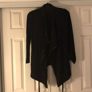 Zara knit sweater with leather trim